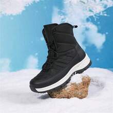 女性雪地靴,女性高幫運動濃烈香調鞋,戶外滑雪靴子,小腿中部短靴,加厚濃烈香調冬天靴子 - 黑色 - 查看 11