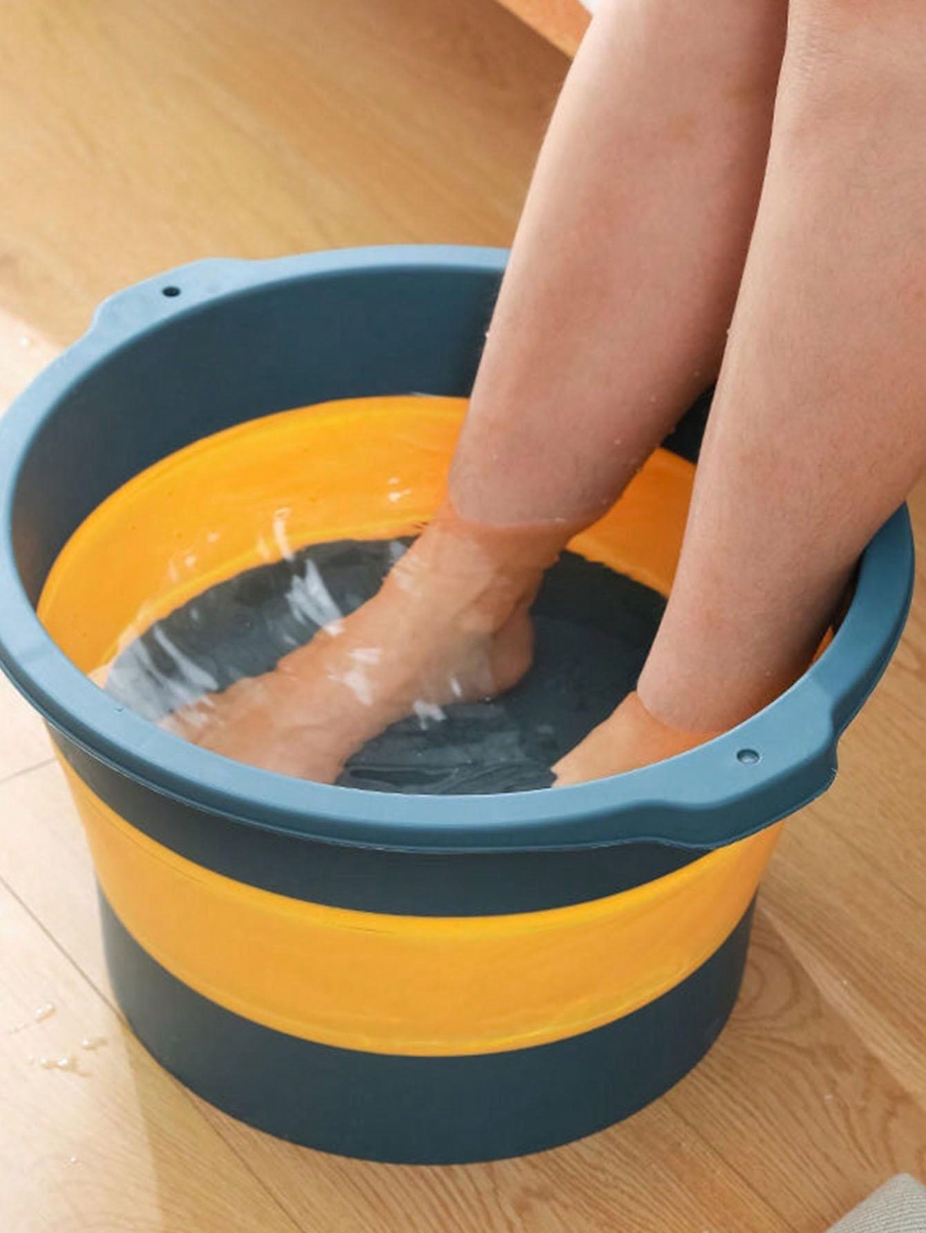 Household Silicone Foldable Foot Bath Tub, Portable Foot Soaking Bucket