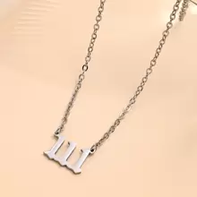 1pc Stainless Steel Lucky Number Pendant Necklace For Men & Women, Fashionable Sweater Chain With 000-999 Design