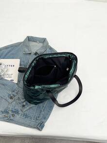 1pc Green Tote Bag For Women's Daily Use - Green - View 4