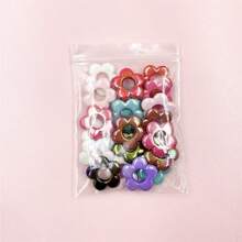 20入組19mm時尚幻彩亞克力空心花形珠子,diy珠寶配件,適用於製作耳環項鍊