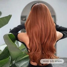 1入組長波浪鬆緊捲髮假髮適合女性自然造型。分離式波浪髮假髮,可更換,適用於日常聚會、派對和角色扮演萬聖節