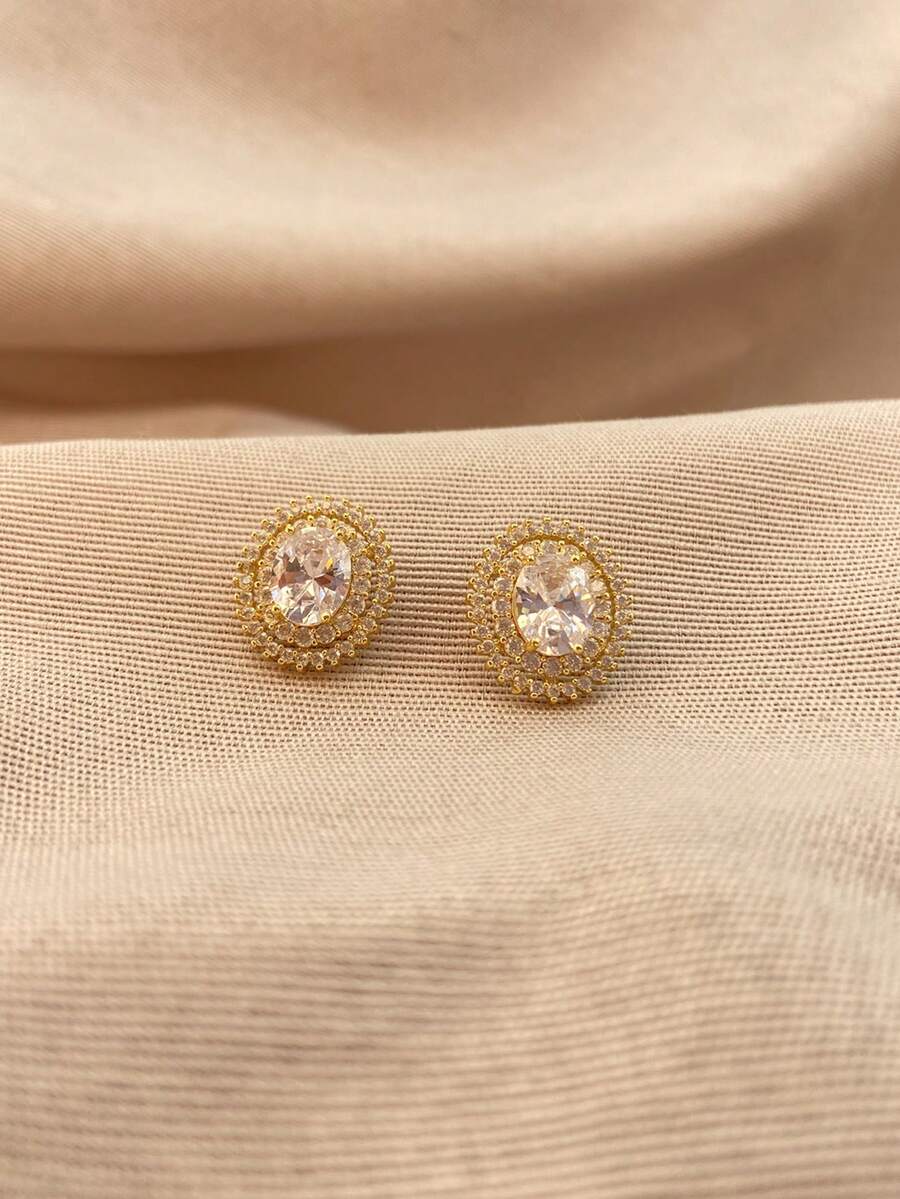 Stud Earrings - 金色 - 查看 1
