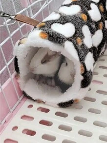 1pc Flannel Material Small Pet Tunnel, Bed, Hammock, Warm Sleeping Bag For Ferret, Hamster, Hedgehog, Winter Pet Bedding, Random Color