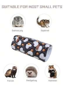 1pc Flannel Material Small Pet Tunnel, Bed, Hammock, Warm Sleeping Bag For Ferret, Hamster, Hedgehog, Winter Pet Bedding, Random Color
