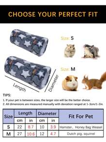 1pc Flannel Material Small Pet Tunnel, Bed, Hammock, Warm Sleeping Bag For Ferret, Hamster, Hedgehog, Winter Pet Bedding, Random Color