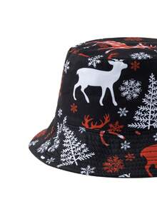 1頂女式雙面漏斗帽，適用於秋冬日常穿著和聖誕節 - 黑色 - 查看 4