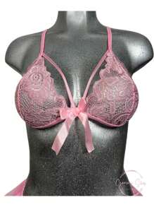 Set de Lencería con Encaje Únitalla 3 Piezas. - Rosa - Ver 3