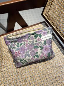 Aesthetic Travel Makeup Bag, 1Pc Cute Daisy Floral Print Large Capacity Lightweight Toiletry Handbag Bath Shower Bag Multifunctional Cosmetic Organizer Cute Handbag Wallet Pouch Case Portable Cosmetics Brush Storage Clutch With Zipper Closure For Lipstick, Brush, Skincare, Mobile Phone, Coin, Small Items, For Home, Travel, Vacation And School Use Storage Makeup Organizer Makeup Case Makeup Travel Toiletry Organizer Essentials Gifts Storage Zipper Accessories Nail