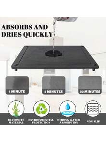 1PC Stone Drying Mat for Kitchen Counter, Quick Dry Diatomaceous Earth Sink Tray Mat for Dish Bottles Cups, Bathrooms - Grey - View 3