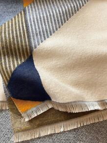 Elegant 1pc Women's Multicolor Geometric Jacquard Faux Cashmere Winter Scarf Shawl, Perfect For Everyday Wear - Multicolor - View 5