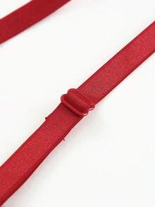 CHASE SECRET Solid Sheer Mesh Sexy Teddy Bodysuit - Red - View 6