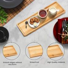1 件/3 件竹托盤適用於浴室、梳妝台、廚房、餐廳、咖啡、茶、點心、紙巾和蠟燭