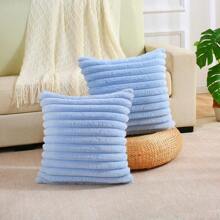 Capa P/ Almofada Em Pelucia Wave Soft 2 Lados- 40x40 Cm - Baby Blue - Visão 4