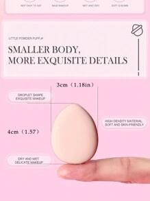 HMQ beauty 12pcs Makeup Powder Puff Set With Triangle Velvet Sponge, Mini Cushion For Nose And Eye Area, And Teardrop Shape Foundation Mixing Tool - Pink - View 7