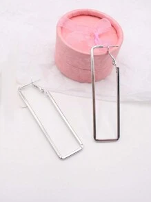 1 par pendientes geométricos metálicos minimalistas de moda