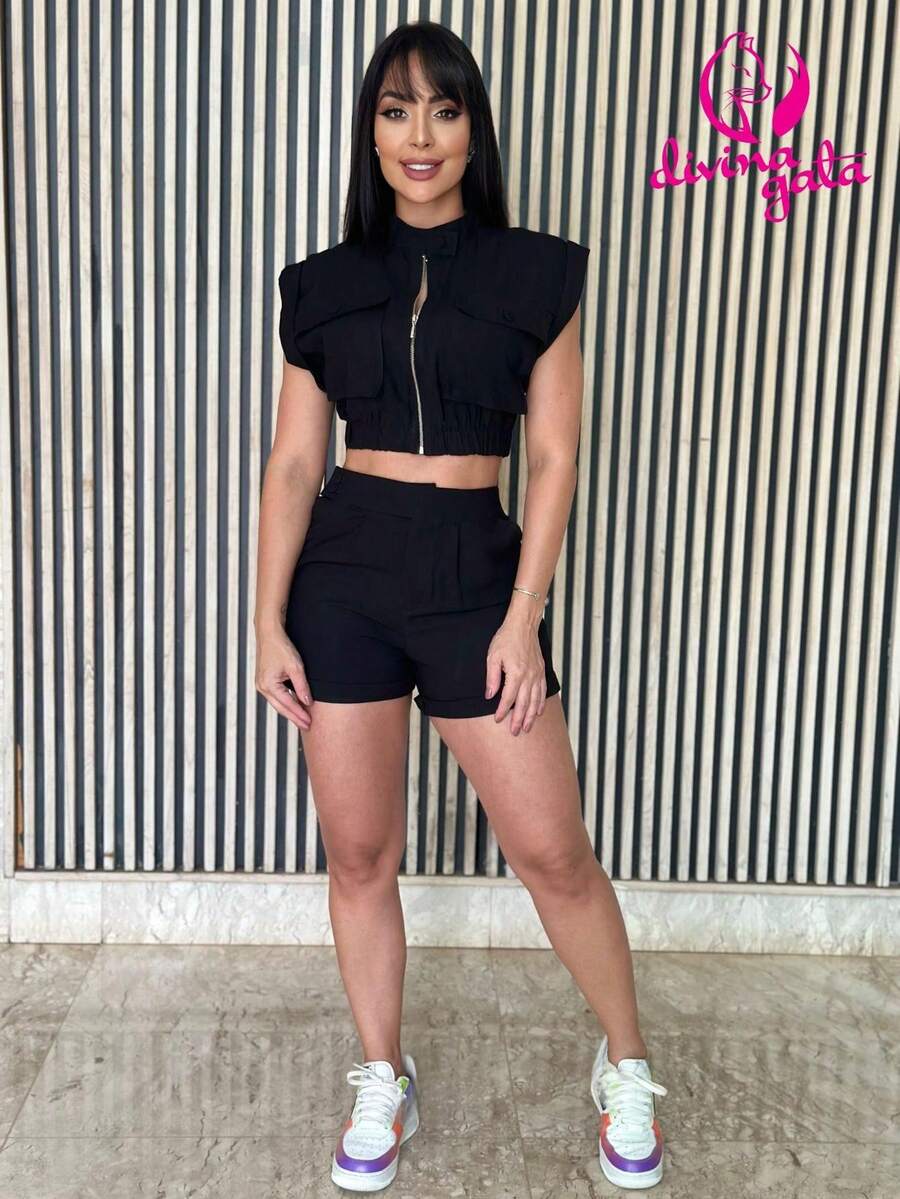 Women Two-piece Outfits - 黑色 - 查看 1