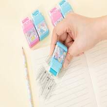 橡皮擦適用於基本學校藝術用品繪圖鉛筆橡皮擦適用於學生獨角獸滾輪橡皮返校橡皮卡通學生教室寫作創意禮品水果橡膠 - 彩色 - 查看 1