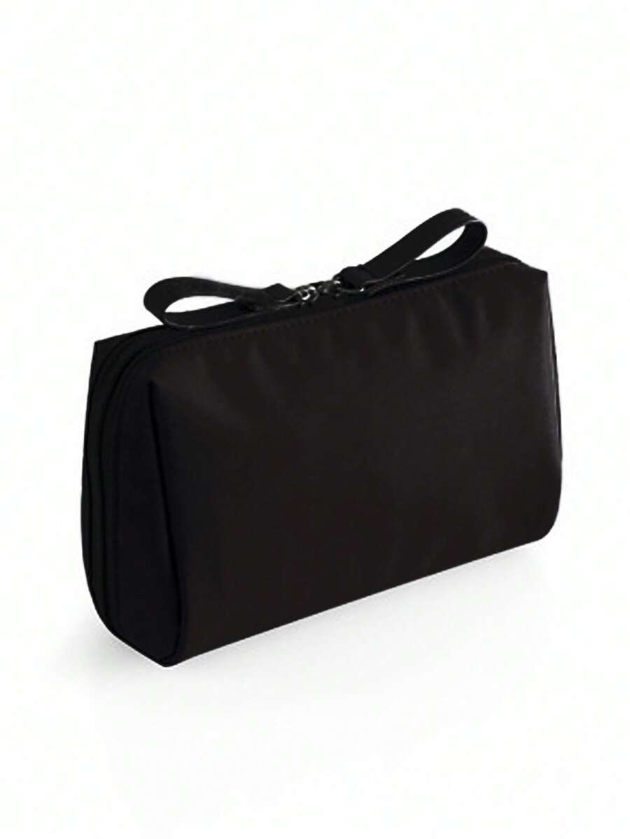 1pc Portable Travel Cosmetic Bag, Multifunctional Makeup Pouch, Small Toiletry Storage Bag, Travel Accessories - Black - View 1
