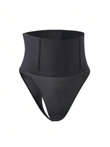 Sexy High Waist Body Shaping Tanga Panties With T-shaped Back And Butt-lifting Effect - Black - View 4