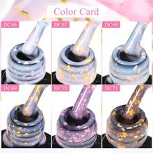 6 Pezzi/set Smalto Gel Glitterato Con Base In Gomma 7ml, Paillettes Dorate, Strato Superiore In Gel Base Rosa/bianca, Rimozione Soak Off, Donnna, Decorazione Unghie In Gel Uv Led, Regalo Per Manicure