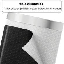 7.25x12英寸黑色12入組聚乙烯緩震信封-郵政自封防水運輸袋,用於大型包裹、奢侈珠寶和化妝品 - 黑色 - 查看 4