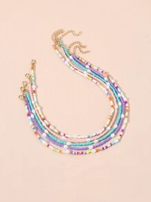 5 cái Đúng mốt Trẻ em Vòng cổ đính cườm Bộ ( Màu sắc tùy ý ) - Nhiều màu - Xem 3