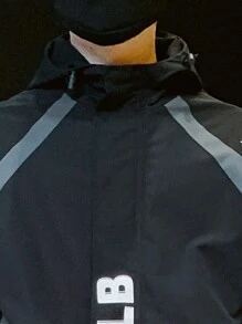 男士戶外運動夾克套裝,健身服男士,運動服套裝 - 黑色 - 查看 4