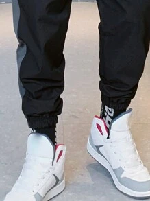 男士戶外運動夾克套裝,健身服男士,運動服套裝 - 黑色 - 查看 5