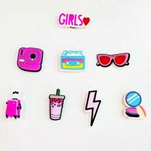 8 Piezas De Encantos De Zapatos Lindos De Dibujos Animados - Multicolor - Ver 1