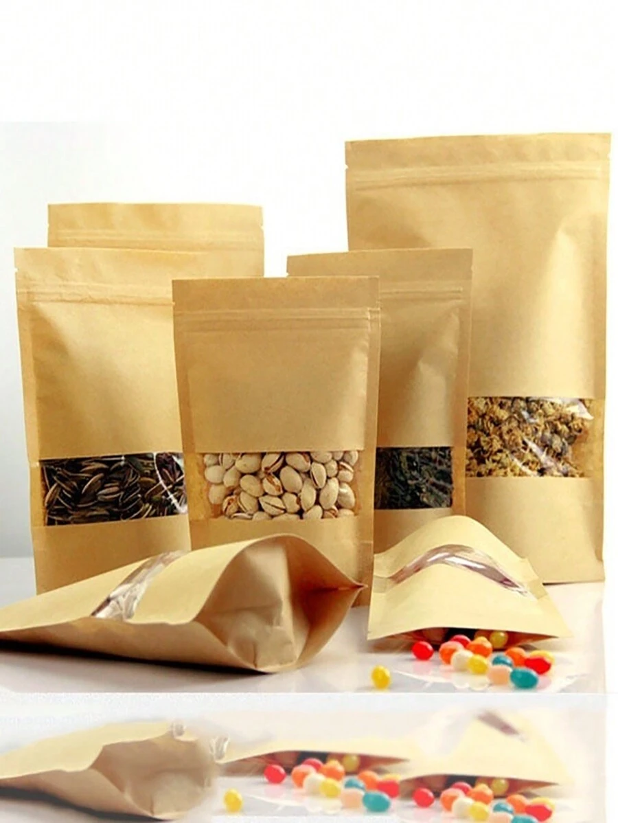 10 件/包 牛皮紙禮品袋 - 棕色 - 查看 1