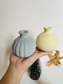 水紋花瓶水泥模具,香薰擴香棒容器石膏模具,大理石花瓶矽膠模具,diy環氧樹脂模具 - 白色 - 查看 8