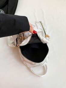 1pc Graffiti Letter Print Backpack Suitable For Women's Daily Outfits, School Supplies, School Backpack, School Bag, Backpack For School, Back To School Backpack, School Bookbag, Big Backpack, Backpack School, Back To School Bags, Large Capacity, Lightweight, Portable, Suitable For Teen Girls Women College Students, Teacher, White-Collar Workers, Perfect For Back To School, First Day Of School, College, Work, Business, Commute, Office - White - View 7