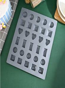 1件隨機顏色的硅膠巧克力模具,不黏糖果巧克力棒模具冰格,可重複使用的糖果蛋白質硅膠巧克力模具 - 灰色 - 查看 1