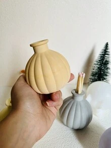 水紋花瓶水泥模具,香薰擴香棒容器石膏模具,大理石花瓶矽膠模具,diy環氧樹脂模具 - 白色 - 查看 10