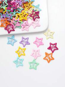 DIYPLUS 10-18 件随机颜色星星发夹，时尚 Y2K 可爱五角星女孩发饰，适合日常生活和学校户外使用（主图包装为拍摄道具展示，不包含在产品中），发夹爪夹，学校用品 - 彩色 - 查看 8