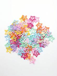 DIYPLUS 10-18 件随机颜色星星发夹，时尚 Y2K 可爱五角星女孩发饰，适合日常生活和学校户外使用（主图包装为拍摄道具展示，不包含在产品中），发夹爪夹，学校用品 - 彩色 - 查看 7