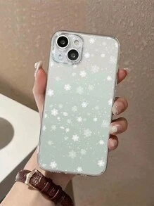 1 chiếc ốp lưng điện thoại TPU hình bông tuyết trắng đơn giản cho Giáng sinh, tương thích với iPhone 15, 15 Pro và 15 Pro Max, phiên bản quốc tế, không phải phiên bản nội địa. - Nhiều màu - Xem 1