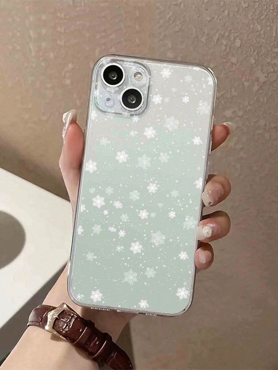 1 chiếc ốp lưng điện thoại TPU hình bông tuyết trắng đơn giản cho Giáng sinh, tương thích với iPhone 15, 15 Pro và 15 Pro Max, phiên bản quốc tế, không phải phiên bản nội địa. - Nhiều màu - Xem 1