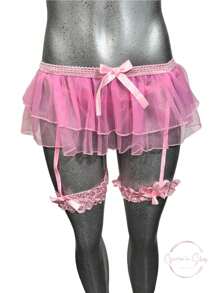 Set de Lencería con Encaje Únitalla 3 Piezas. - Rosa - Ver 5