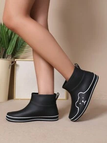 多功能時尚女式短筒雨靴,防水防滑卡通橡膠鞋,新品上市