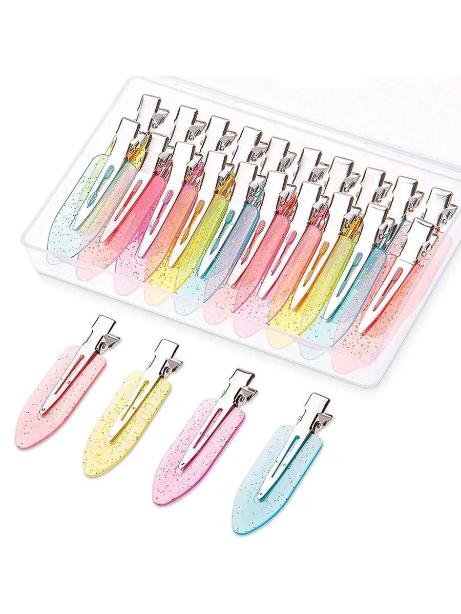 8个装防弯折发夹，防折痕发夹，卷发夹，适用于刘海、波浪卷发、化妆等各种发型，颜色随机，发夹爪夹，发卡，发饰，学生用品，发饰，头部饰品，女士发饰 - 彩色 - 查看 1