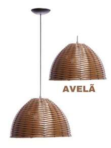 Luminária Rustica meia Esfera Avelã Perfeito para seu lar,casa,cozinha, casa de sitio e casa de praia - Marrom - Visão 2