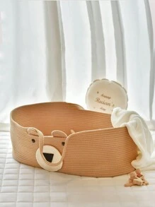 Nâu Có thể mang đi Dệt Em bé Rổ Với Gấu Đồ trang trí - màu nâu - Xem 1
