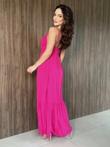 Women Dresses - 玫紅色 - 查看 3