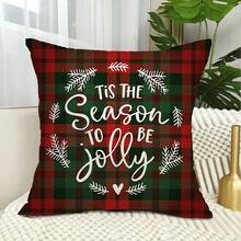 聖誕節卡通汽車字母圖樣枕套,家居沙發節日裝飾靠墊套 - 彩色 - 查看 6