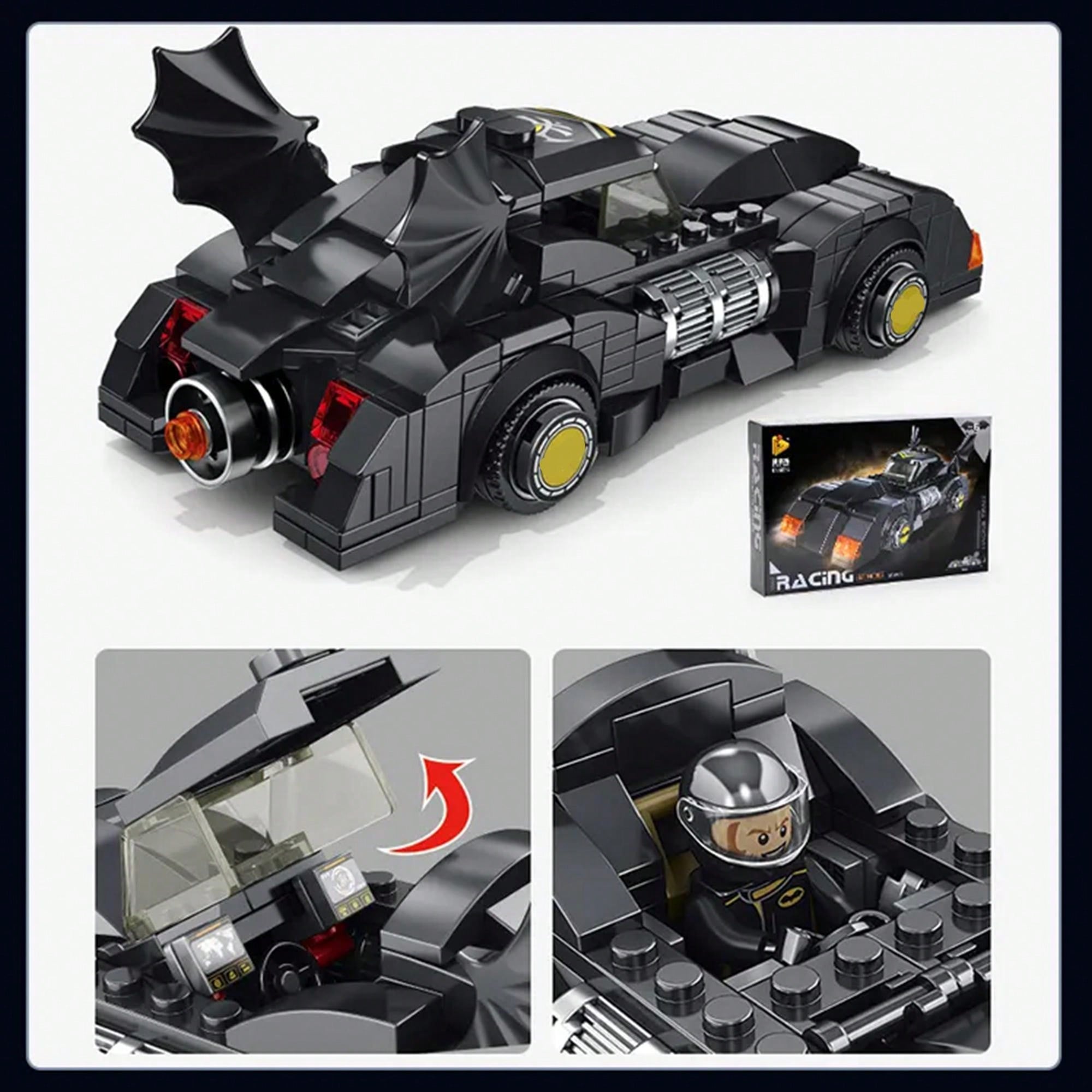 320pcs ABS Racing Car Building Blocks Toys, Building Blocks Set For Home & Office Decor