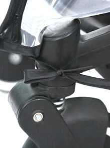 Áo mưa cho xe đẩy em bé, có khóa kéo đôi phía trước và cửa sổ quan sát, chất liệu EVA. - màu đen - Xem 6