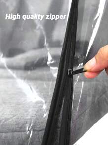 Áo mưa cho xe đẩy em bé, có khóa kéo đôi phía trước và cửa sổ quan sát, chất liệu EVA. - màu đen - Xem 5