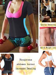 Women's Workout Top With Tummy Control - Black - View 4